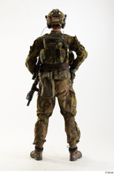 Whole Body Weapons-Rifle Man Pose with machine rifle White Uniform Athletic Studio photo references